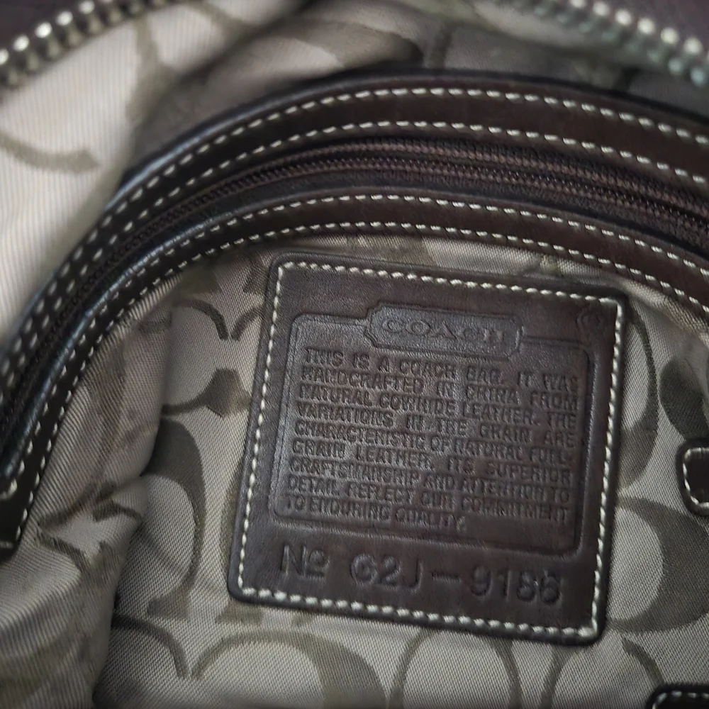 Coach Dark Brown Leather Bag with Silver Accents - Picture 7 of 10